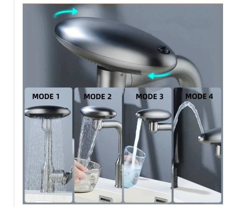 نمای نزدیک سر شیر روشویی