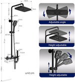 دوش حمام مدل پیانویی نمایشگر دار دیجیتال رنگ دودی برند دیکالان اصلی