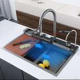 سینک ظرفشویی آبشاری پیانویی 5 کلید لانه زنبوری sus-304 گرید A رنگ دلفینی برند هایشنگ اصلی