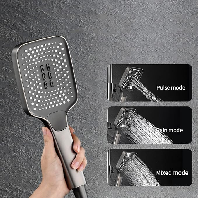 دوش حمام مدل پیانویی نمایشگردار دما تمام برنج _ برند هایشنگ اصلی کد 8099