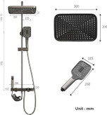 دوش حمام مدل پیانویی نمایشگردار دما تمام برنج _ برند هایشنگ اصلی کد 8099