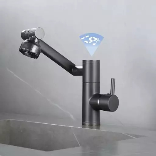 شیر روشویی نمایشگر دار مدل تلسکوپی 360 درجه برند هایشنگ