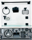 قفسه حمام استیل 304 ضد زنگ و ضد رسوب برند هایشنگ رنگ دودی