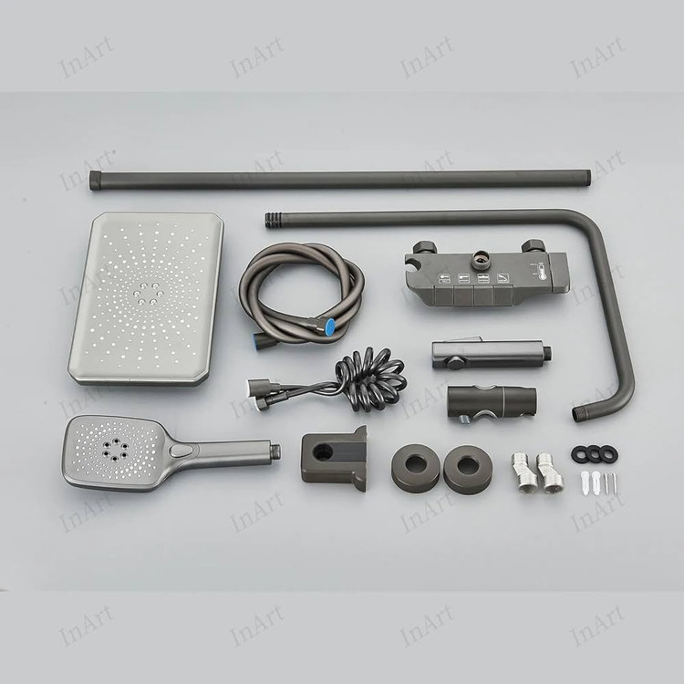 دوش برنجی کروم با لوله استیل ضدزنگ