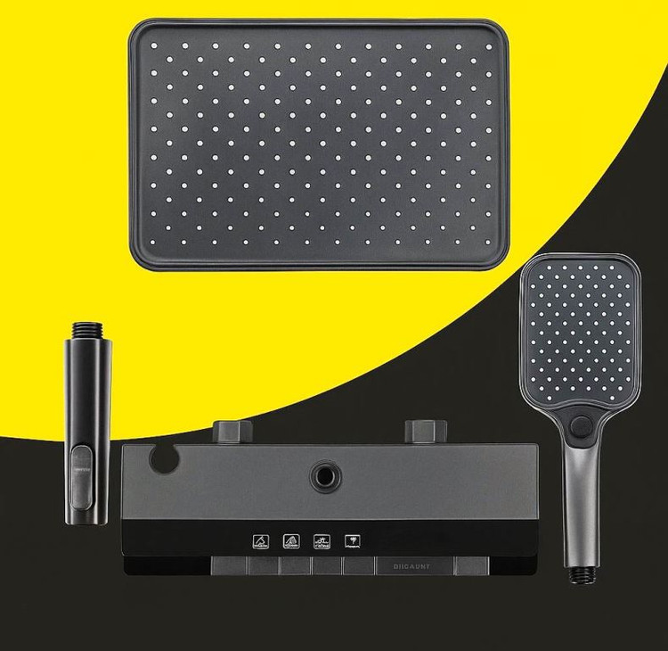 نمای نزدیک از سر دوش ودوش تلفنی به همراه پنل دوش