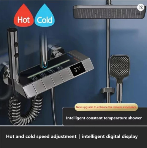 دوش حمام پیانویی نمایشگردار دیجیتال SAN MARINO مدل 0003G – لوکس و حرفهای با رنگ دودی