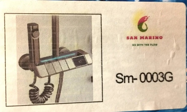 دوش حمام پیانویی نمایشگردار دیجیتال SAN MARINO مدل 0003G – لوکس و حرفهای با رنگ دودی